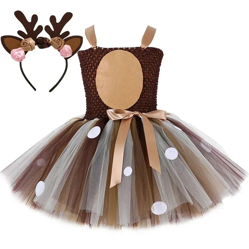 Toddler Legging Set - ABC123Deer Costume for Girls Christmas Tutu