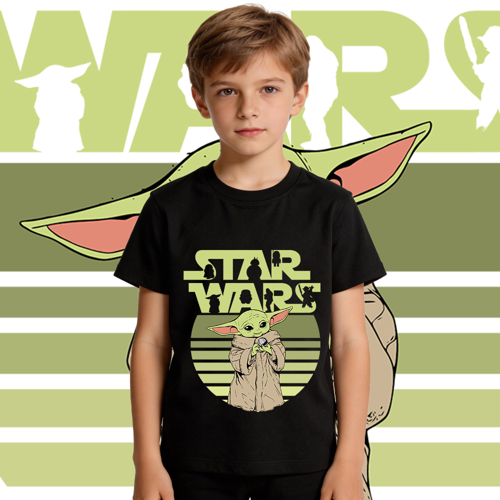 Baby Yoda Clothing - Yoda Baby Print Kids Cotton T