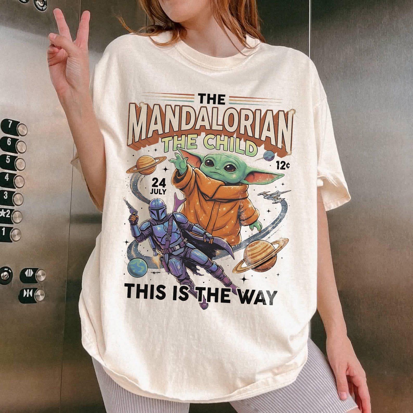 Baby Yoda Clothing - Mandalorian Retro T-shirt Star Wars Yoda