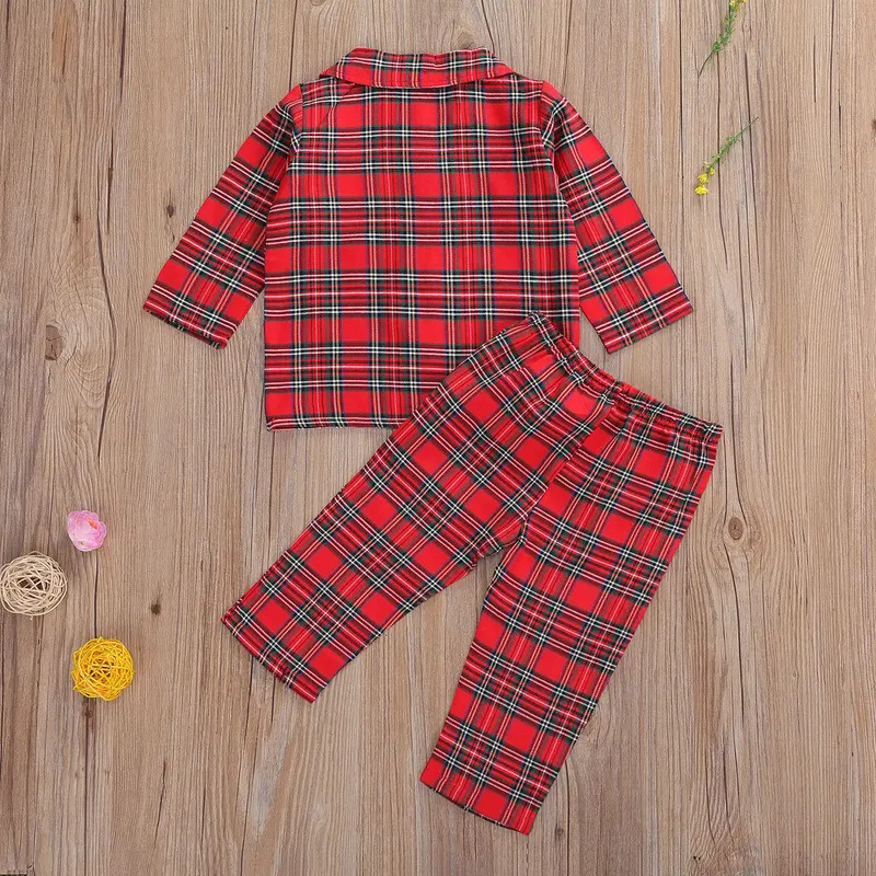 Toddler Legging Set - Kids Girls Boys Christmas Plaid Pajamas