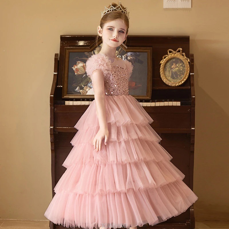 Baby Clothing Discount - Long Dress 2025 Pink Glitter Girls