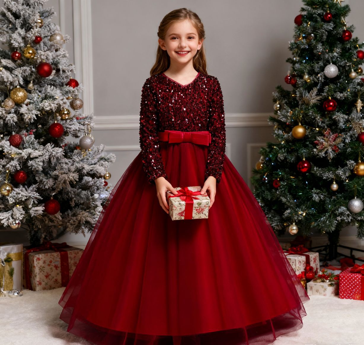 Girls' Sequin Princess Dress - - Baby Clothing Factory ulasan dan harga