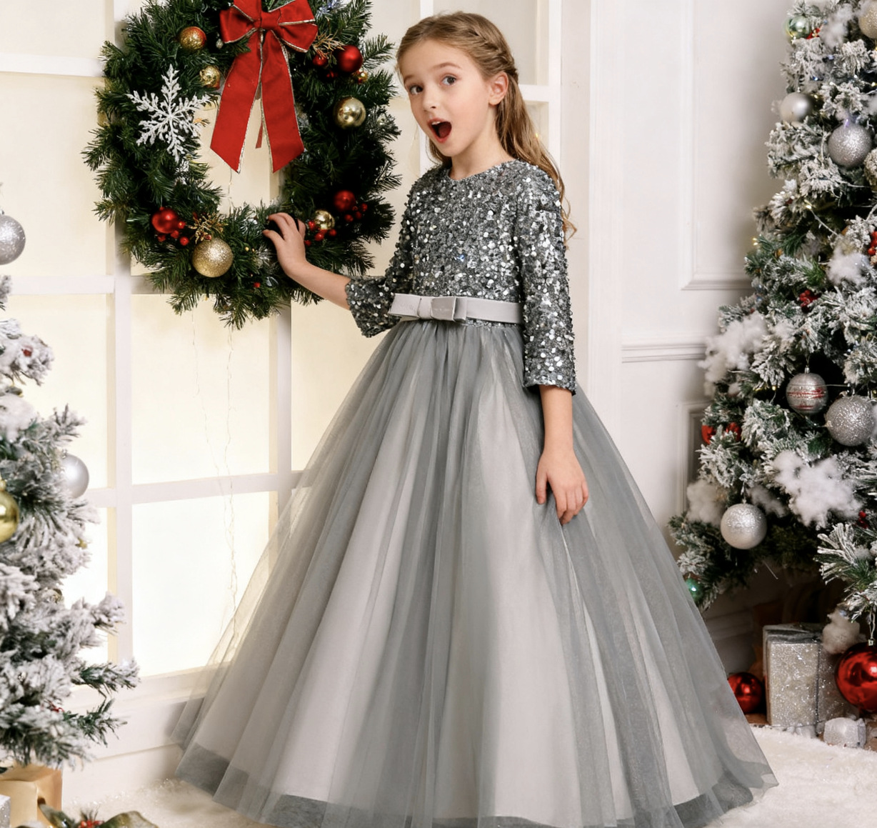 Girls' Sequin Princess Dress - - Baby Clothing Factory ulasan dan harga