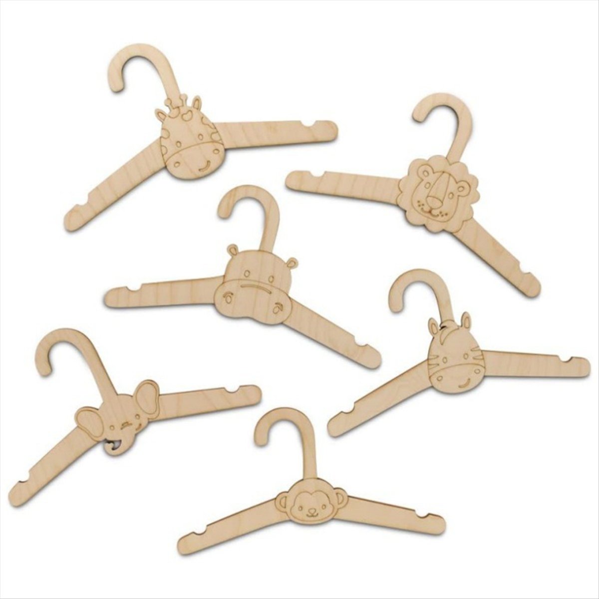 ABJS 20PCS Cute Wooden Clothes - Baby Clothing Hanging Rack ulasan dan harga