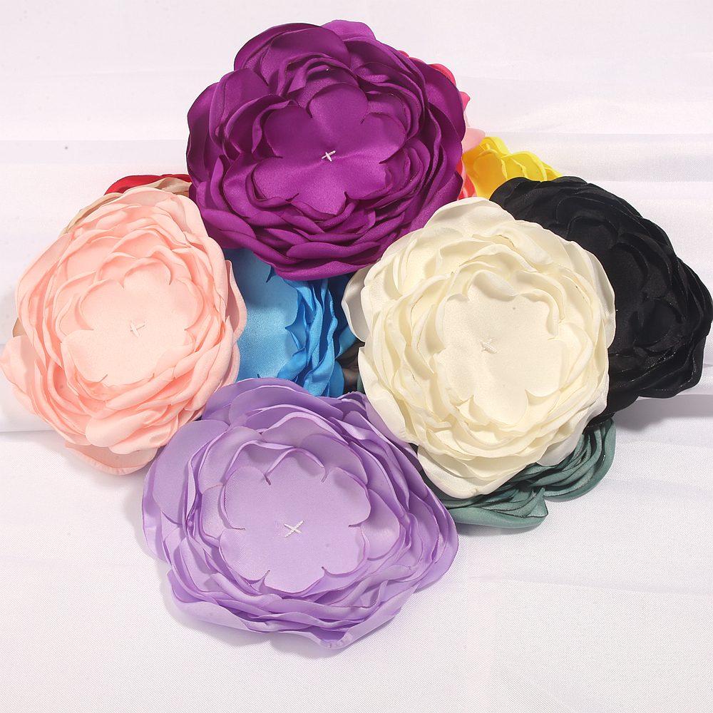 10Pcs Silk Satin Flowers 10cm  - Baby Clothing Layers ulasan dan harga