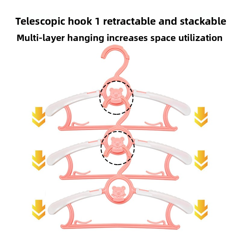 AOBT 5 PCS Retractable Stackab - Baby Clothing Hanging Rack ulasan dan harga