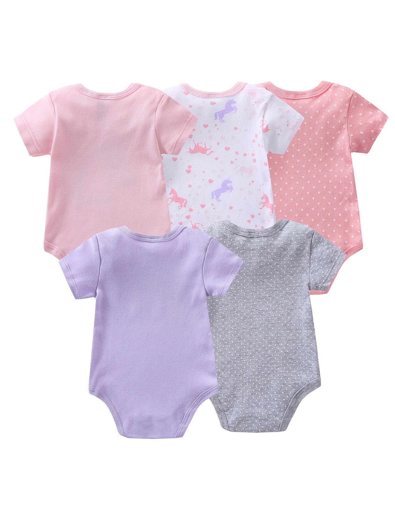 5pcs Girls' Short-Sleeve Bodys - Baby Clothing Essentials ulasan dan harga