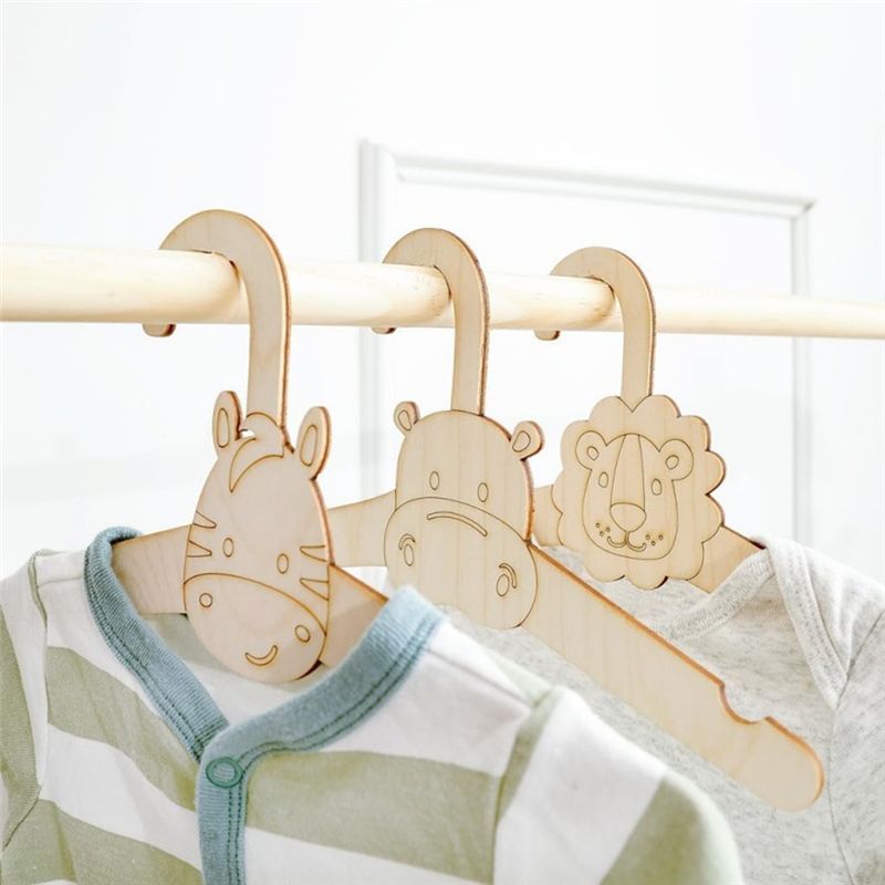 ABRE-20PCS Cute Wooden Clothes - Baby Clothing Hanging Rack ulasan dan harga