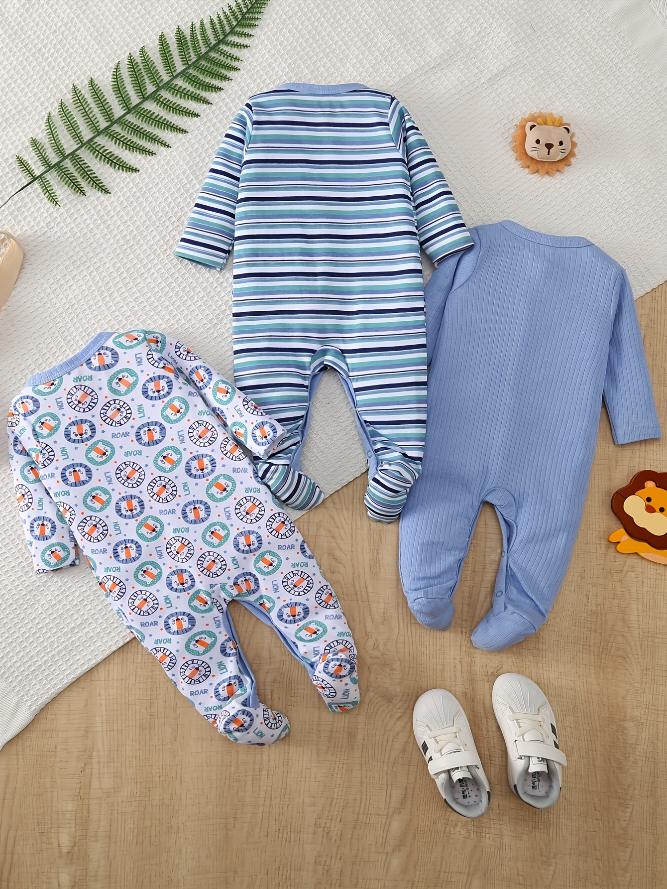 [Cartoon Lion Suit] 3pcs Long- - Baby Clothing Essentials ulasan dan harga